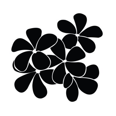 Frangipani siluet tasarlamak vektör için