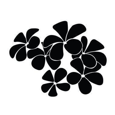 Frangipani siluet tasarlamak vektör için
