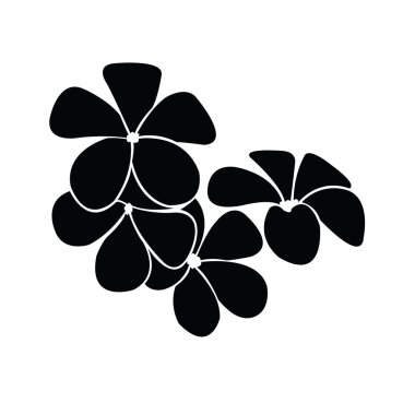 Frangipani siluet tasarlamak vektör için