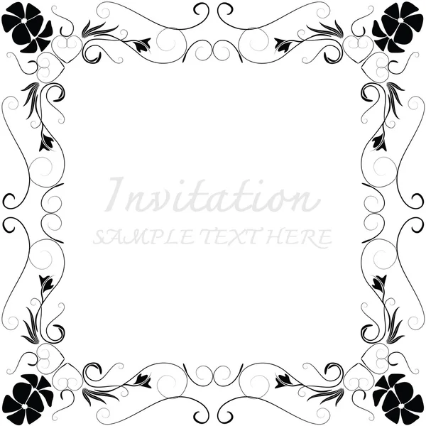 Invitation card with floral pattern — Stock Vector