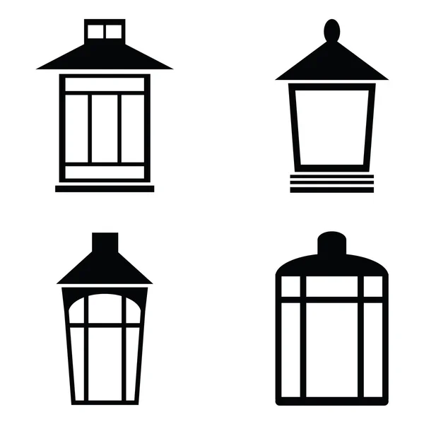 Ensemble icône de lampadaires — Image vectorielle