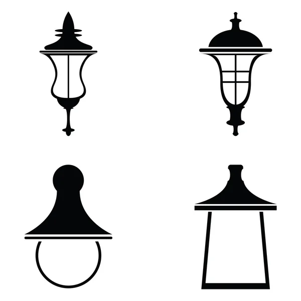 Street lamps icon set — Stock Vector