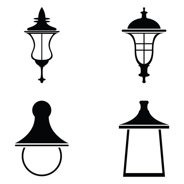 Street lamps icon set