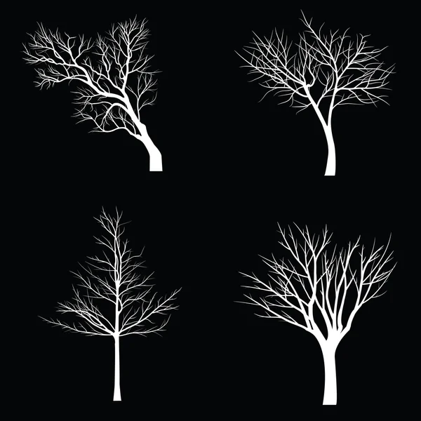 Árboles con rama muerta — Vector de stock
