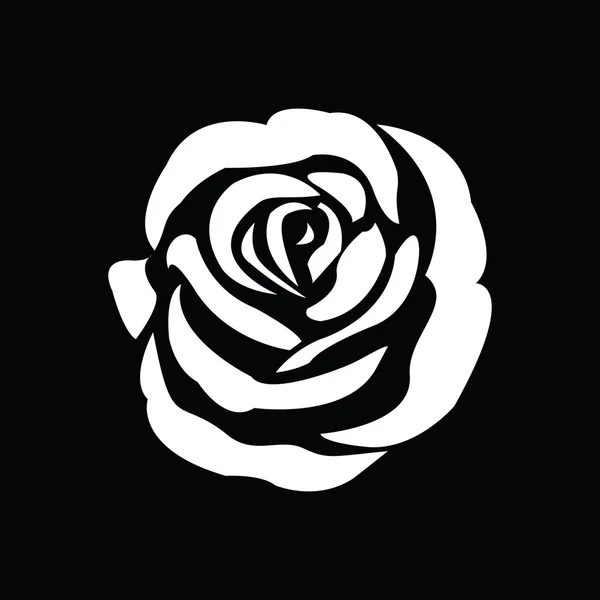 Schwarze Silhouette der Rose — Stockvektor