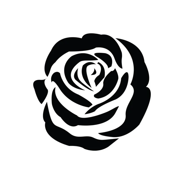 Silhouette noire de rose — Image vectorielle