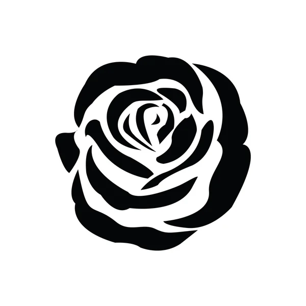 Silueta negra de rosa — Vector de stock