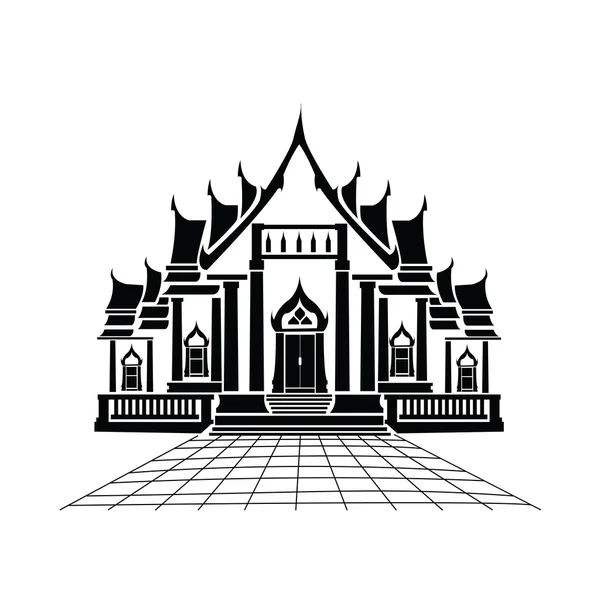 寺院のシルエット — ストックベクタ