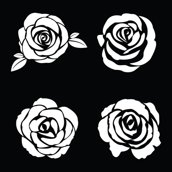 Černá silueta růže set — Stockový vektor
