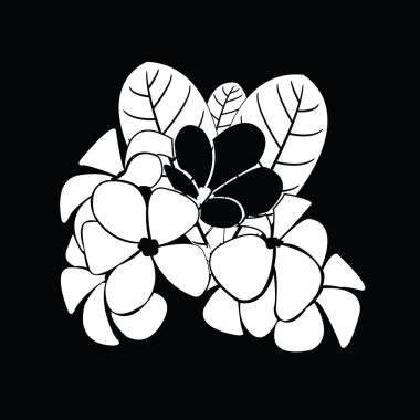 Frangipani siluet tasarlamak vektör için