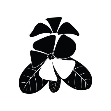 Frangipani siluet tasarlamak vektör için