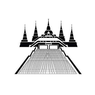 Pagoda ve Tapınağı siluet siyah simgesi