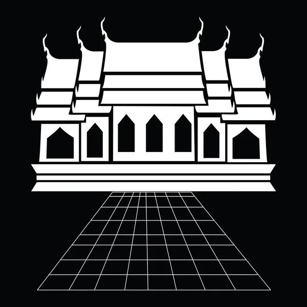 Черная икона пагоды и храма — стоковый вектор