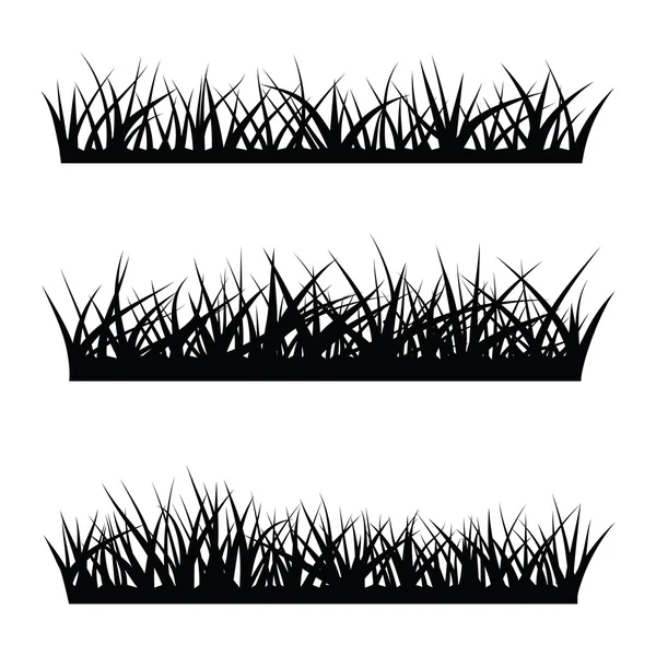Silueta negra de hierba — Vector de stock
