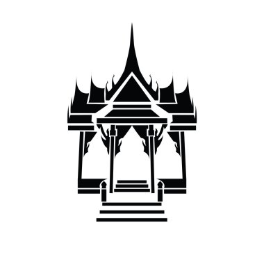 Pagoda ve Tapınağı siluet siyah simgesi