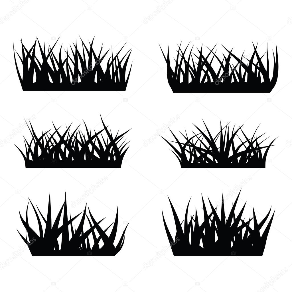 black  silhouette of grass