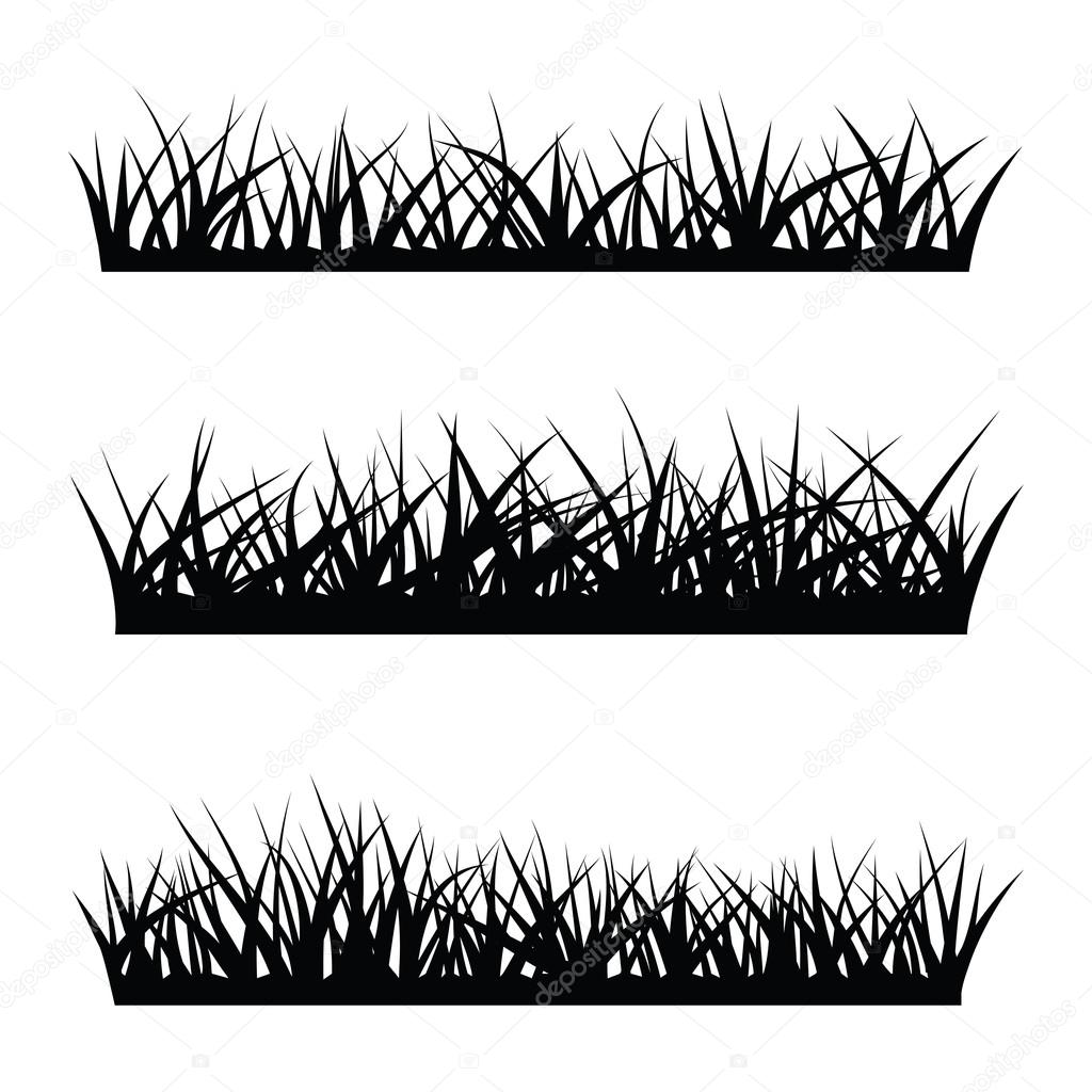 black  silhouette of grass