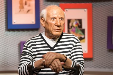 Waxwork of Pablo Picasso on display at Madame Tussauds on January 29, 2016 in Bangkok, Thailand clipart