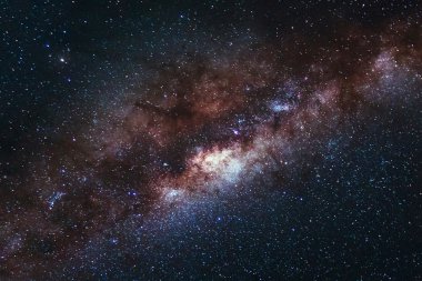Evren uzay Samanyolu Gökadası ile gece, astronomi fotoğraf birçok yıldız