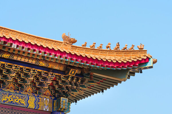 Architecture of Chinese temple in Thailand.
