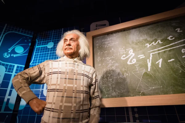 Cola de cera de Albert Einstein em exposição na Madame Tussauds — Fotografia de Stock