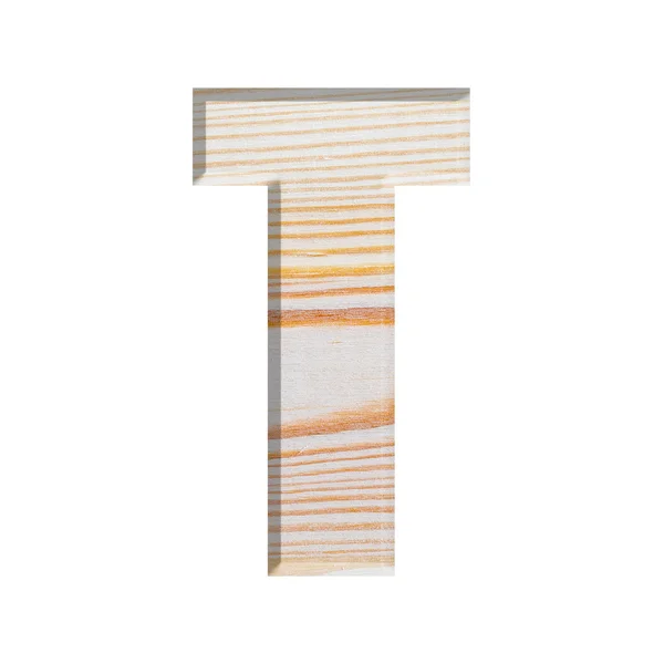 Tipo do projeto do alfabeto na textura natural da madeira isolar no branco ba — Fotografia de Stock