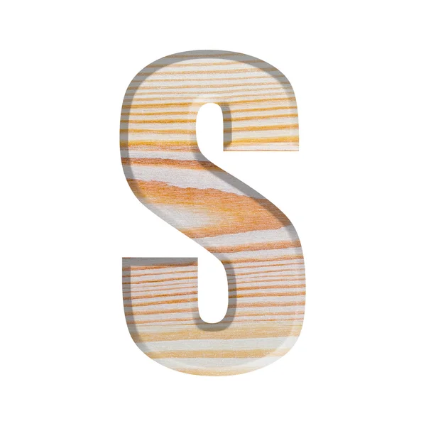 Alphabet-Design-Typ auf natürlicher Holzstruktur isolieren auf weißem Ba — Stockfoto