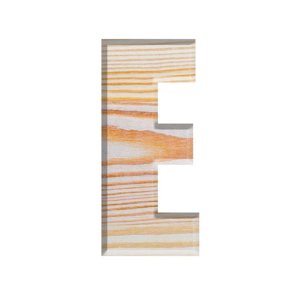 Alfabet constructietype op natuurlijke hout textuur isoleren op witte ba — Stockfoto