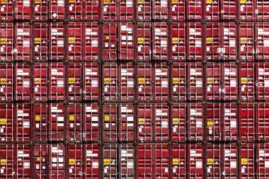 Nakliye bahçesinde kargo nakliye konteynerrenkli yığın desen