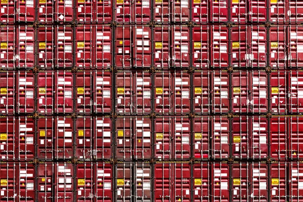 Colorful stack pattern of cargo shipping containers in shipping yard — Stock Photo, Image