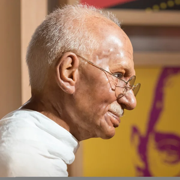 Waxwork Махатми Ганді на дисплеї на Мадам Тюссо — стокове фото