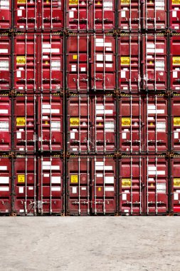 Renkli deste deseni için nakliye bahçesinde kargo nakliye konteynerlerin ithalat, ihracat sanayi