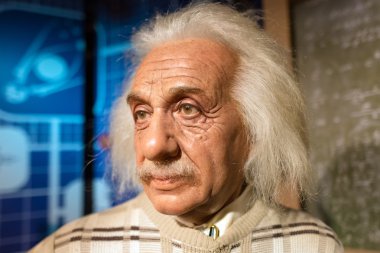 Waxwork of Albert Einstein on display at Madame Tussauds