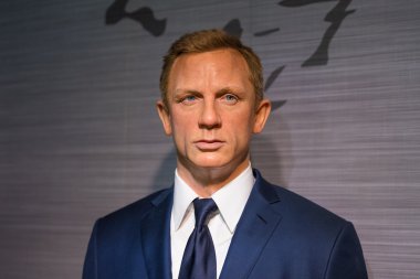 Waxwork of Daniel Craig on display at Madame Tussauds  clipart