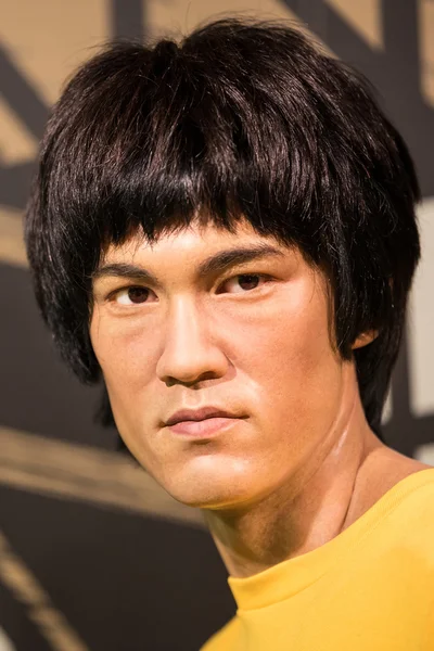 Cola de cera de Bruce Lee em exposição na Madame Tussauds — Fotografia de Stock