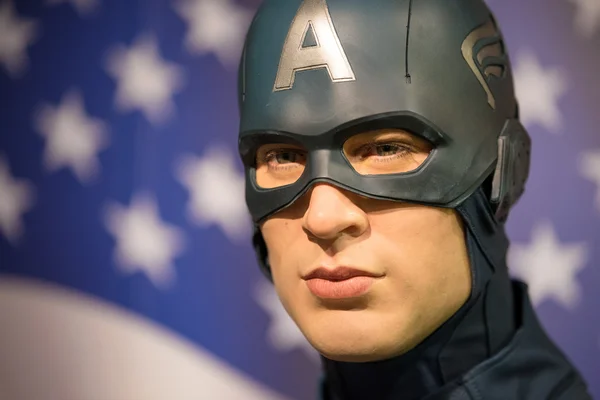마담 투소에 전시된 캡틴 아메리카의 왁스워크 — 스톡 사진