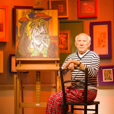 A waxwork of Pablo Picasso on display at Madame Tussauds in Bangkok, Thailand clipart