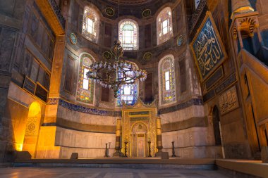 Interior of the Hagia Sofia Mosque in Istanbul,