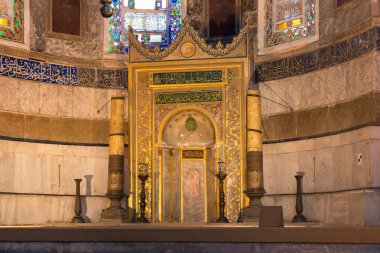 Interior of the Hagia Sofia Mosque in Istanbul,