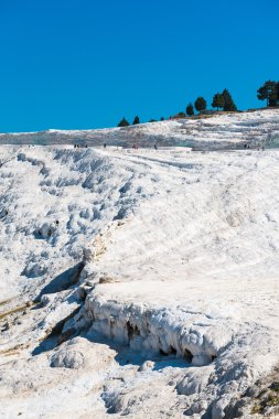 Natural travertine pools and terraces at Pamukkale ,Turkey. Pamu