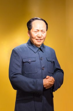 A waxwork of Chairman Mao Zedong clipart