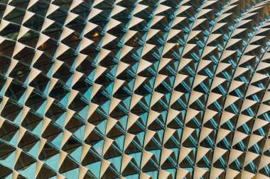 Roof detail pattern of esplanade theatres on the Bay, Singapore