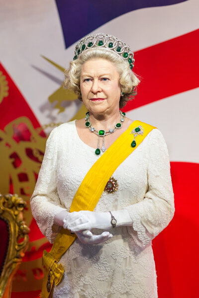 A waxwork of Queen Elizabeth Stock Photo