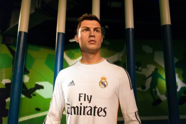 A waxwork of Cristiano Ronaldo on display at Madame Tussauds