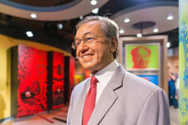 A waxwork of Mahathir bin Mohamad on display at Madame Tussauds