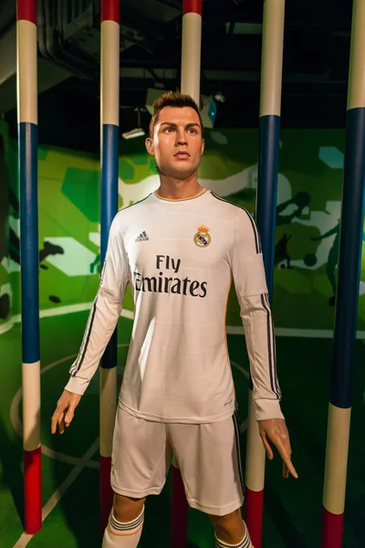 A waxwork of Cristiano Ronaldo on display at Madame Tussauds — Stok fotoğraf