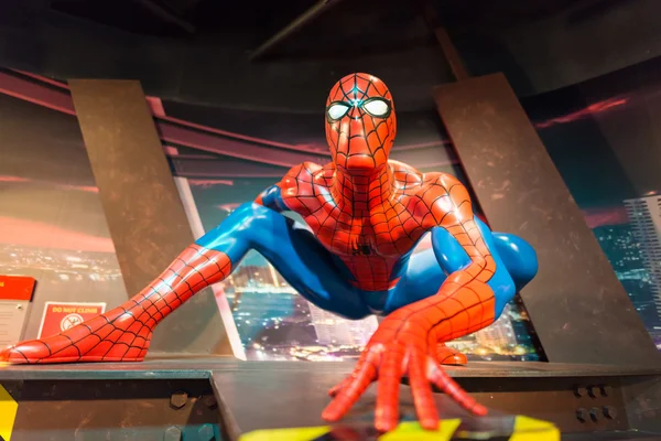 A waxwork of Spiderman on display at Madame Tussauds — Stock Photo, Image