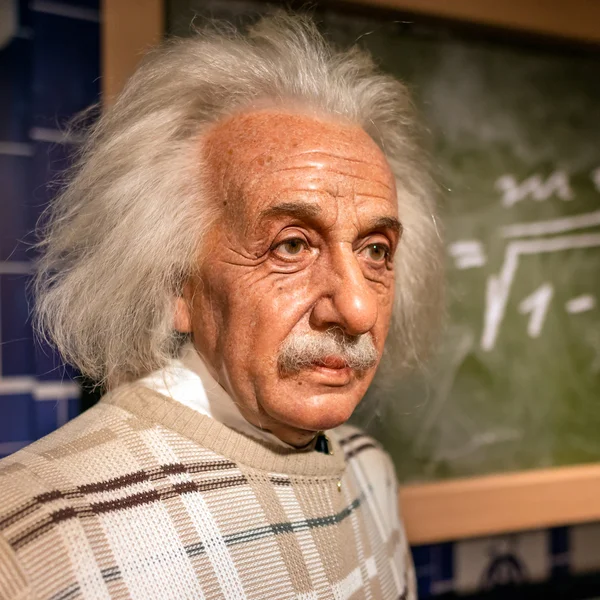 En vaxfigur av Albert Einstein — Stockfoto