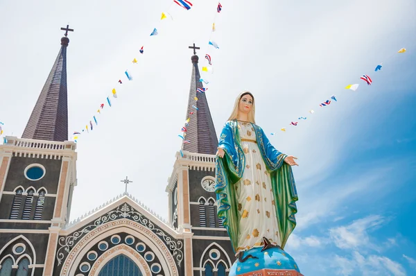 Stary katolicki kościół z Maephra Patisonti Niramon w Tajlandii. — Zdjęcie stockowe