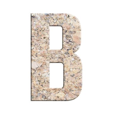 Mantar pano doku alfabesine izole beyaz arka plan üzerinde